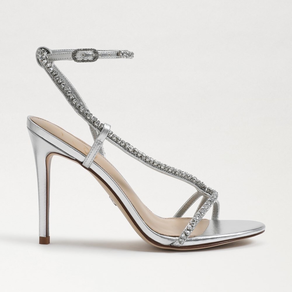 Sam Edelman Silver Rhinestone Heels - Picture 4 of 11